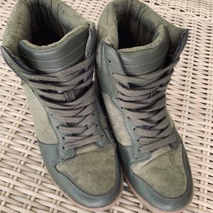 TORRID - Olive Hight Top Wedge Sneakers, Size 9